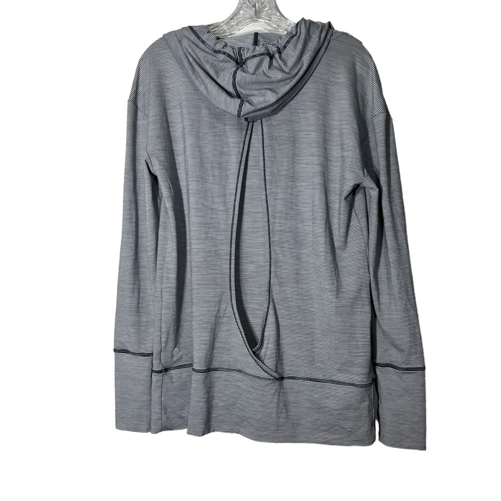 ZELLA Turn Around Open Back Hoodie Stripe Medium